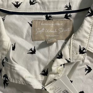 Banana Republic Dress Shirt White and Black Size S